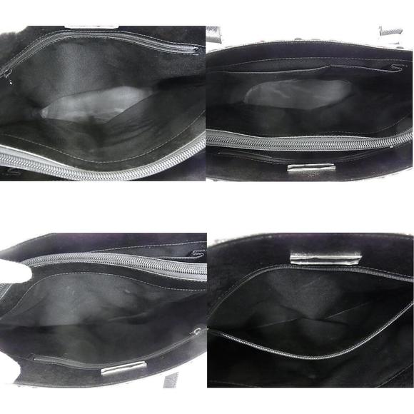 Burberry Tote Bag Bucket Type Shoulder Bag Check Pattern Canvas Leather - Picture 7 of 8